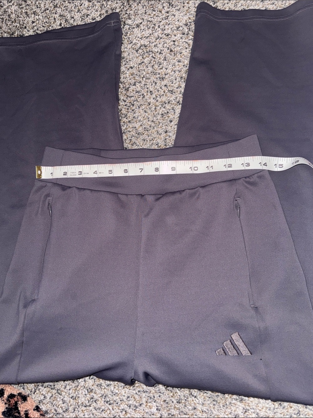 adidas Gray Wide-Leg Women's Pants with Subtle Logo - Picture 8 of 11